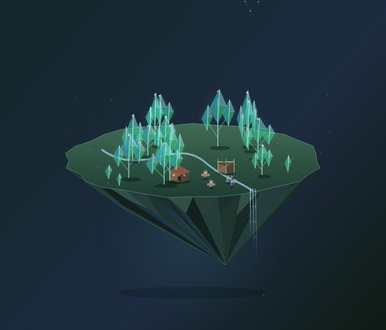 An example of a glass forest suspended above the clouds